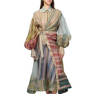 Zimmermann Rebellion Striped Midi Dress